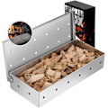 Miniatyrbild 1 av 5: BBQ Rökbox för Kolgrillning, Fler Rökventiler för Förbättrad Smak, Lättöppnat Gångjärnslock för Snabbt Byte av Träflis, Hållbart Rostfritt Stål