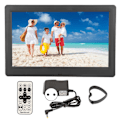 Miniatyrbild 2 av 8: Digital fotoram 10 tum HD LED-skärm bildspel klocka musikfunktion elektroniskt album med fjärrkontroll 110‑240V EU-kontakt