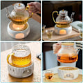 Miniatyrbillede 5 af 6: Tekandevarmer, Keramisk Tevarmer Tekandevarmer Udhulet Udskåret Design Varmelegeme Kaffevarmer Til At Holde Te Og Kaffe Varm Velegnet Drop Type