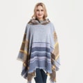 Miniatyrbilde 4 av 5: Dame Plaid Hetteskjerf Kappe Teppe Poncho Hetteskjerf