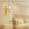 Miniatyrbild 8 av 8: 3 st E14 klämma på lampskärm inomhus modern tyg ljuskrona lampskärm för hem hall hotell guld