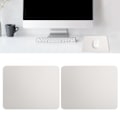 Miniatyrbild 1 av 8: 2 st musmatta 2-sidig PVC-läder vattentät skrivbordsmatta kontor hem musskydd 27x21cm (krämvit silver)