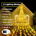 Miniatyrbilde 4 av 5: Solcelled Hagedekorasjoner Stjernelys 317 LED 8 Moduser Utendørs Vann