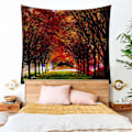 Miniatyrbilde 5 av 5: Misty Forest Tapestry Naturgrønn Trevev Tapet Landskap