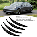 Miniatyrbild 7 av 8: 4 st. Hjulskärmar, Slät Yta, Repskyddande, Ersättning för Tesla Model 3 2017‑2022, Bakad Svart