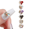 Miniatyrbild 1 av 7: 6 st hjärtformade metalllegering strass nagel smycken färgglada 3D nagelkonst berlocker hjärta glänsande nagelkristall diamanter ädelstenar manikyr nageldekorationer
