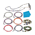 Miniatyrbild 1 av 7: Crazy-M Paket med 5 Glasögon Kedja PU Läder Glasögon Rep Glasögon Sladdhållare Flerfärgad flätad rep Glasögonhållare Kedja Glasögon Rem/glasögon