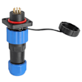 Miniatyrbillede 2 af 8: IP68 Vandtæt Stikkontakt Kvadratisk Luftfartsstrømstik Industrielt Terminaladapter SP169 Pin (250V 5A)