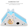 Miniatyrbillede 4 af 4: Træ Hamsterhus Hamsterbur Skjulested Habitat Rede med Trapper Lille Dyr Træning (Blå)
