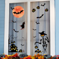 Pikkukuva 6 / 7: 2 sarjaa Halloween-aiheisia seinätarroja: Punainen kuu, lepakko, linna, kurpitsa, haamu, luuranko