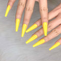 Miniatyrbillede 3 af 6: 24 stk. Dyb Nude Ren Farve Ballerina Lang Kiste Glansende Falske Negle Tryk på Negle Falske Spidser Manicure til Kvinder og Piger