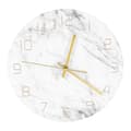 Quartz Analog Tyst Marmor Väggklocka 3d Chic Vit Marmortryck Modern Rund Väggklocka Nordisk Crea