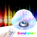 Miniatyrbild 7 av 8: LED-musiklampa RGB-färgförändring Inbyggd högtalare 24 knappar Fjärrkontroll Bred applikation LED-högtalarlampa