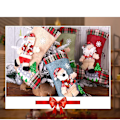 Miniatyrbild 5 av 7: 3D Julstrumpor, Perfekt Juldekoration Med Hängögla För Stora Julstrumpspåsar I Klassisk Jultomtestil, Miljövänlig Non-Woven