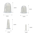 Miniatyrbilde 5 av 8: 4 stk Vakuumkopper + Massasjevals Silicone Cupping Set, Ansikts-