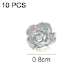 Miniatyrbild 2 av 5: Nail Art 3D Resin Vit Ros Blomdesign Aurora Kronblad Nagel