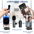 Miniatyrbillede 3 af 8: Dobbelt trådløs Lavalier mikrofon til iPhone, Android, kamera, laptop, pc, 3-i-1 trådløs clip-on mikrofon til videooptagelse, vlog