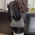 Miniatyrbillede 5 af 5: Rhinestone Punge Clutch til Kvinder - Chic Aftensposer, Glimtende Kors