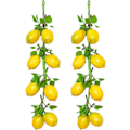 Miniatyrbillede 1 af 8: 2 stk. Kunstige Citron Grene Kunstig Frugt Girland Grøn Le