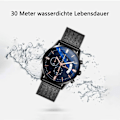Miniatyrbillede 3 af 5: Mænds Armbåndsur Mode Vandafvisende Sport Analog Kvarts Ur Ultra-Tyndt Urtav Rustfrit Stål Mesh Armbåndsur Mænd Dato