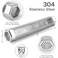 Miniatyrbillede 2 af 8: Hexagon Pellet Røgrør, BBQ Træpille Røgrør i Rustfrit Stål, Til Enhver Grill Eller Røgovn, Massive Diffusionshuller, Op Til 5 Timers