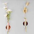 Miniatyrbild 5 av 5: 2-pack väggmonterade blomvaser i metall, moderna torkade