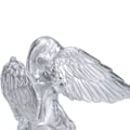 Miniatyrbillede 3 af 8: Sølv Engel Vingestatue Stående Skulptur Harpiks Bordhave Ornament til Hjemmedekoration