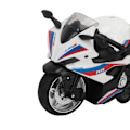Miniatyrbilde 4 av 5: Barnas Tilbaketrekksmotorsykkel Leke Lyd Lyseffekter Høy Simulering Legering Motorsykkelmodell Hvit