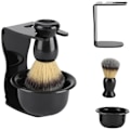 Miniatyrbillede 2 af 7: Fdit Barberset Kit Pensel Sæt Barberpensel med Rustfrit Stål Børster