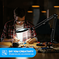 Miniatyrbilde 5 av 5: Lupe med lys og stativ 10X 2-i-1 trinnløs dimmbar LED-skrivebordslampe