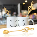 Miniatyrbillede 5 af 5: Dessert Ske Dessert Ske med Musiknote i Rustfrit Stål (Guld)