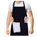Miniatyrbild 6 av 7: Professionellt kockförkläde, vattenavvisande med kockhattset, 2 delar för matlagning, bakning, trädgårdsarbete, restaurang och kaféer (polyesterfiber)