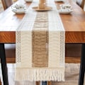 Miniatyrbillede 2 af 7: Macramé Bordløber Naturlig Burlap Bordløber, Splejset Bomuld