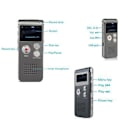 Miniatyrbild 3 av 6: Smart digital röstinspelare, sensorljud, grått, 8GB