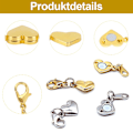 Miniatyrbild 4 av 5: 6 st hjärtformade förlängningskedjor - guld+silver