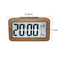 Miniatyrbild 2 av 6: Tystgående Digital Väckarklocka i Trä, Gradvis Ringsignal för Mjuk Uppvakning, Temperaturvisning för Väderkännedom, Massiv Trädesign för Alla