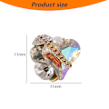 Miniatyrbild 2 av 7: 6 st hjärtformade metalllegering strass nagel smycken färgglada 3D nagelkonst berlocker hjärta glänsande nagelkristall diamanter ädelstenar manikyr nageldekorationer
