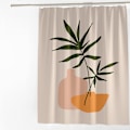 Miniatyrbild 1 av 7: Blommig abstrakt duschdraperi 71 x 71 - Boho och minimalistisk