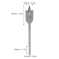 Miniatyrbilde 6 av 8: 4 stk. Flat Wood Drill Bit Set Høykarbonstål Spade Boring Trebearbeidingsverktøy 22mm