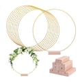 Miniatyrbild 2 av 8: Elegant Design Blomsterbåge Mittpunkt Med Robust Träbas, Mångsidiga Dekorations Metallbågar För Bröllopsfest Babyshower Jul Heminredning,