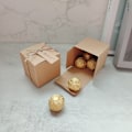 Miniatyrbild 1 av 5: Retro fyrkantig kraftpappersförpackningslåda, godislåda, presentförpackningslåda, 10 stycken Khaki 7x7x7cm