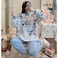 Miniatyrbild 5 av 7: Minio Snoopy - Dam grov ull pyjamas, flickors fritidskläder, 2-delad presentset Snoopy XL 60-67 kg