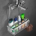 Miniatyrbild 6 av 6: Duschkorg med hänge, badrum dusch kran, hängande korg, badrum organisation förvaringsställ silver No,