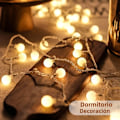 Miniatyrbild 4 av 5: Vattentät batteridriven/USB-driven LED-ballongljusslinga, lämplig för trädgård, jul, bröllop, festdekoration Warm white 6M40LED-USB interface