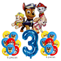 Miniatyrbild 6 av 6: PAW PATROL tecknad aluminium ballong set med 17 delar, perfekt för barnkalas 9 No,