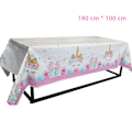 Miniatyrbild 1 av 6: Engångsbestickset med enhörning för flickor, festartiklar för födelsedagsfest, tallrikar, koppar, servetter, banderoller, babyshower-artiklar 1 tablecloth A No,