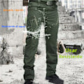 Miniatyrbild 4 av 5: Urban byxor för män, icke-standard träningskläder, slitstarka, vattentäta, multi-ficka, snabbtorkande Army Green 1 EU: 4XL
