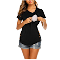 Miniatyrbild 3 av 5: Enfärgad vård T-shirt, rund hals, moderlig öppenhet, vår och höst black XXL Company