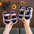 Miniatyrbild 3 av 7: Mjuka halkfria sandaler för pojkar och flickor, moderiktiga skor för småbarn blue 24 (insole 16.0 cm)