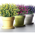 Miniatyrbillede 4 af 5: Kunstige Lavendelblomster Planter 8 Stykker, Livagtige UV-resistente Falske Buske Grønne Buske Buket Yellow 24
